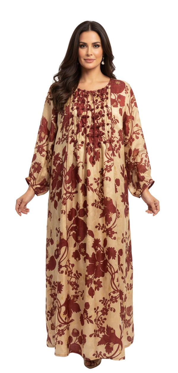 جلابيه حرير جكار -تطريز سموكنج